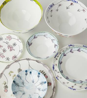 Midnight Flowers Anemone Milk set of 2 dinner plates by Marni | Serax