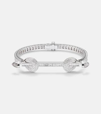 Chakra 18kt white gold bracelet with diamonds and quartz | Ananya