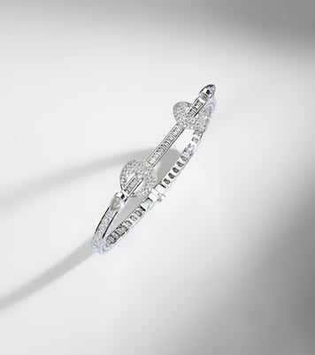 Chakra 18kt white gold bracelet with diamonds and quartz | Ananya
