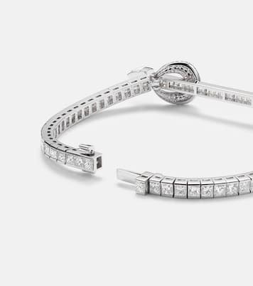 Chakra 18kt white gold bracelet with diamonds and quartz | Ananya