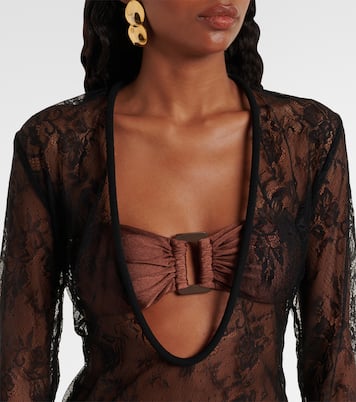 Sheer lace maxi dress | Adriana Degreas