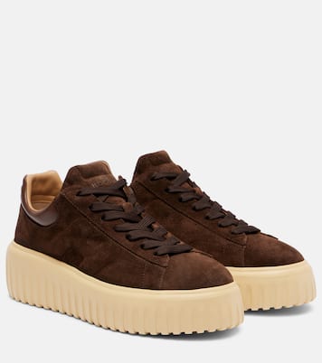 Plateau-Sneakers H-Stripes aus Veloursleder | Hogan