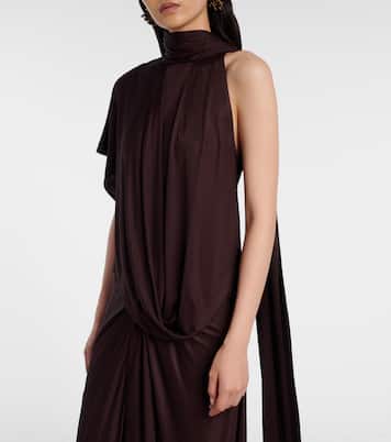 Scarf-detail draped satin top | Dries Van Noten