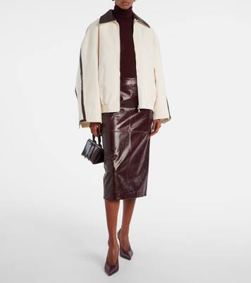 Leather-trimmed cotton jacket | Jacques Wei