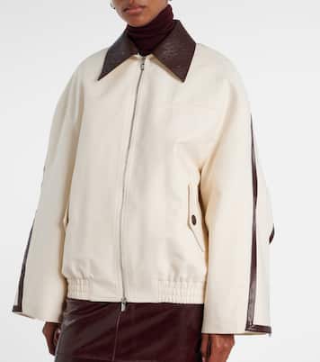 Leather-trimmed cotton jacket | Jacques Wei