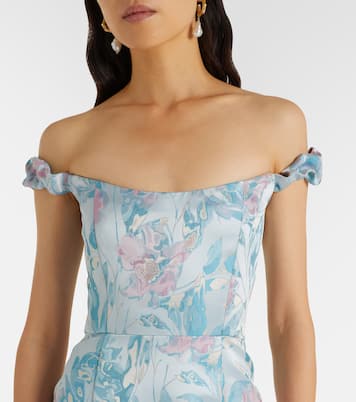 Yolanda floral off-shoulder brocade gown | Markarian
