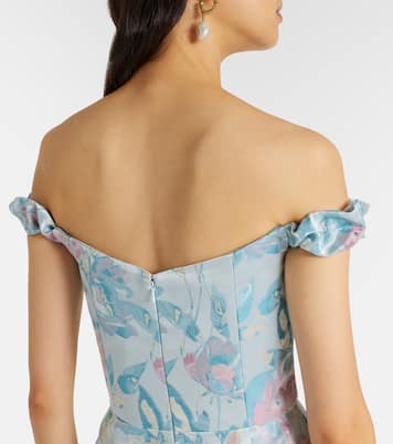 Yolanda floral off-shoulder brocade gown | Markarian