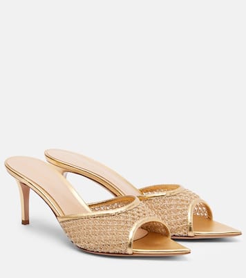 Pantoletten Sienna 70 mit Metallic-Leder | Gianvito Rossi