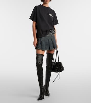 Logo distressed cotton jersey T-shirt  | Balenciaga