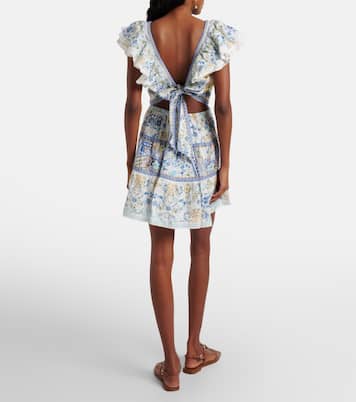 Embellished floral linen minidress | Camilla