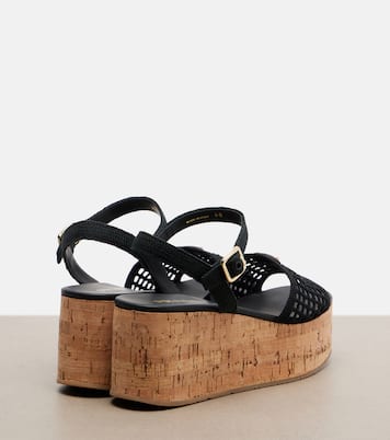 Wedge-Sandalen aus Häkelstrick | Prada