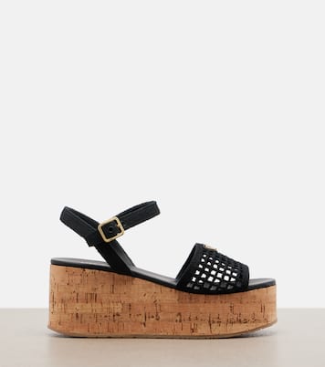 Wedge-Sandalen aus Häkelstrick | Prada