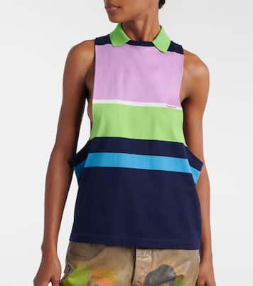 Tank top in jersey di cotone a righe | Versace
