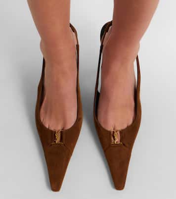 Slingback-Pumps Babylone Breteuil aus Veloursleder | Saint Laurent