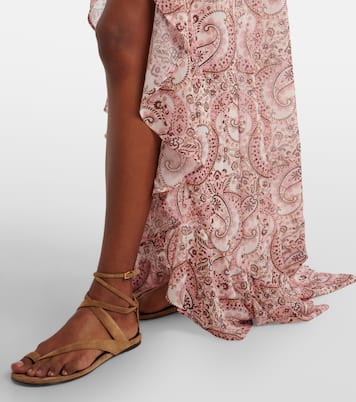 Malena涡纹荷叶边不对称加长连衣裙 | Bananhot