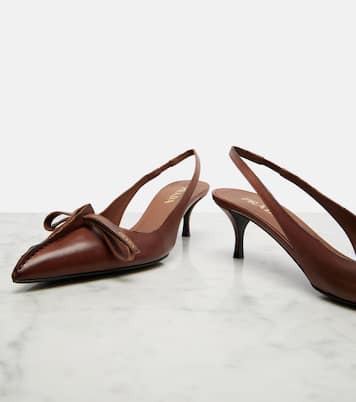 Leather slingback pumps | Prada