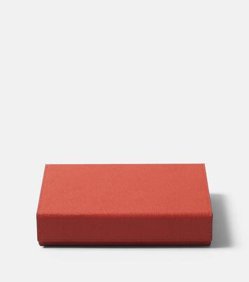 Parma leather and walnut domino set | Giobagnara