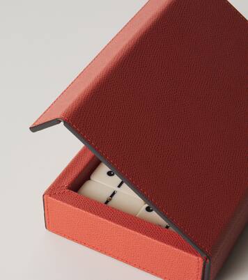 Parma leather and walnut domino set | Giobagnara