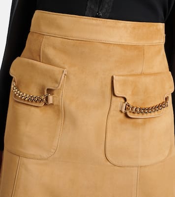 Verzierter Midirock aus Veloursleder | Gucci