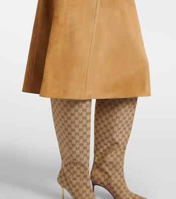 Verzierter Midirock aus Veloursleder | Gucci