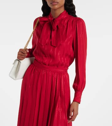 Interlocking G silk jacquard blouse | Gucci