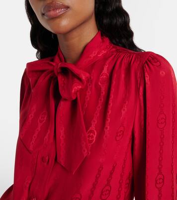 Interlocking G silk jacquard blouse | Gucci