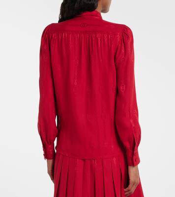 Interlocking G silk jacquard blouse | Gucci