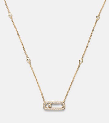 Move Uno 18kt gold necklace with diamonds | Messika