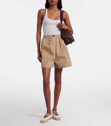 Leather and raffia Mary Jane flats | Prada