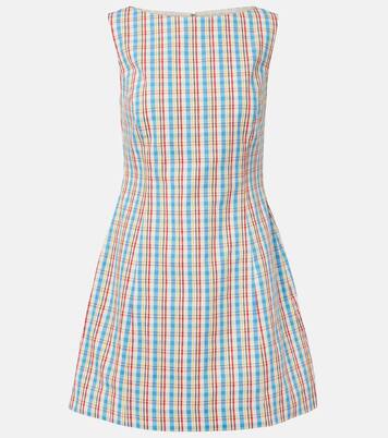 Lydie checked cotton and linen minidress | Faithfull