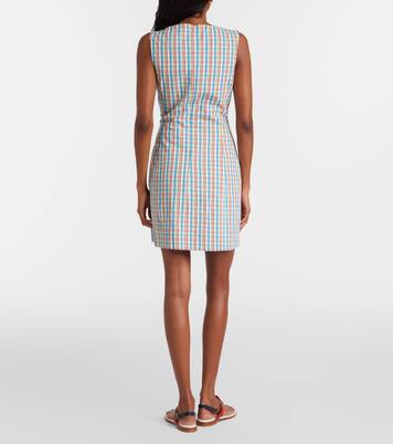 Lydie checked cotton and linen minidress | Faithfull