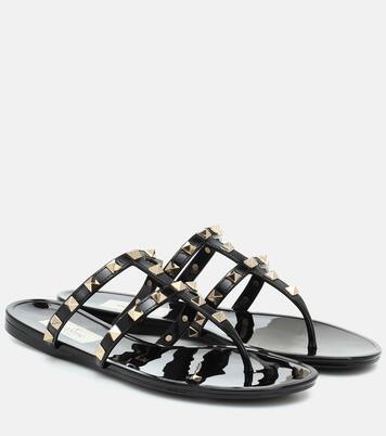 Valentino Garavani Rockstud PVC thong slides | Valentino Garavani