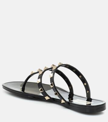 Valentino Garavani Rockstud PVC thong slides | Valentino Garavani