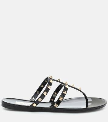 Valentino Garavani Rockstud PVC thong slides | Valentino Garavani