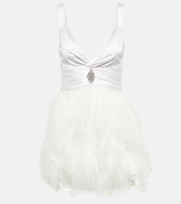 Robe en soie à plumes et ornements | Alessandra Rich