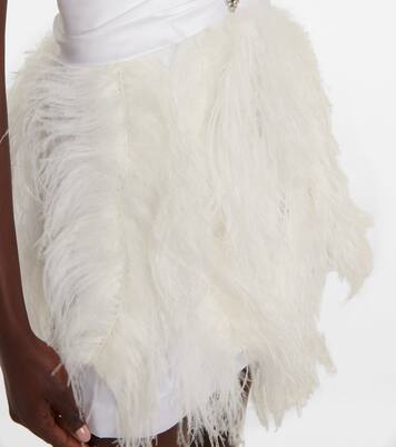 Robe en soie à plumes et ornements | Alessandra Rich