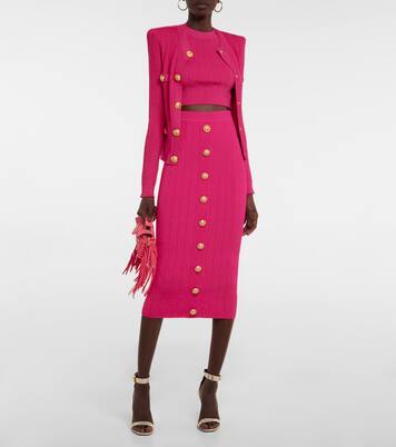 Embellished knit crop top | Balmain