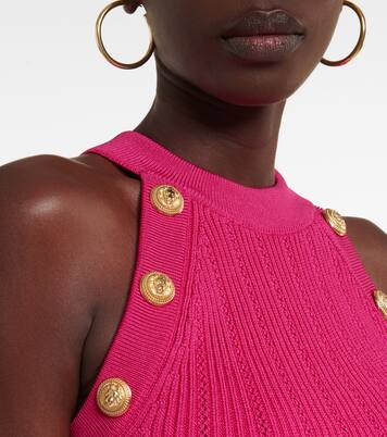 Embellished knit crop top | Balmain