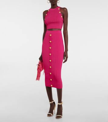 Embellished knit crop top | Balmain