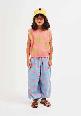 Pull sans manches en coton à fleurs | Jellymallow