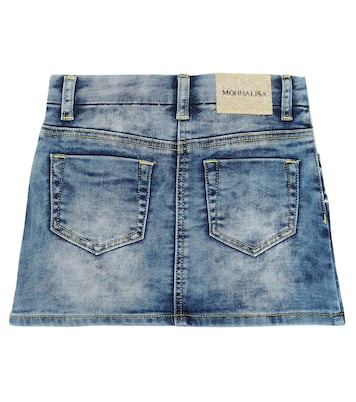 Minigonna di jeans con ricamo | Monnalisa