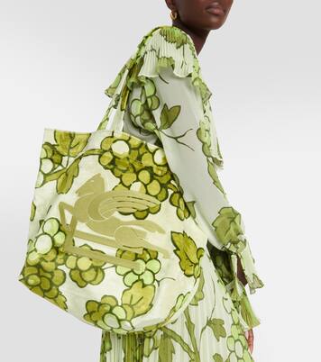 Pegaso leather-trimmed tote bag | Etro