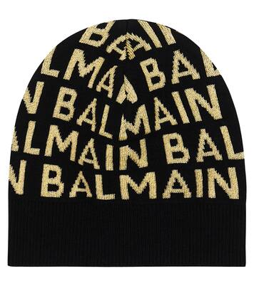 Logo wool-blend beanie | Balmain Kids
