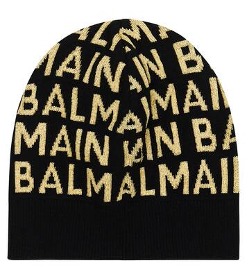 Logo wool-blend beanie | Balmain Kids