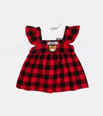 Baby Teddy Bear cotton top and dress set | Moschino Kids