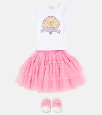 x Barbie® cotton-blend jersey T-shirt | Monnalisa