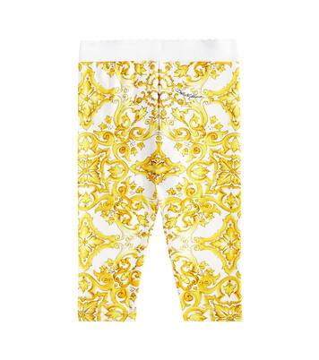 Baby Majolica cotton-blend jersey leggings | Dolce&Gabbana Kids