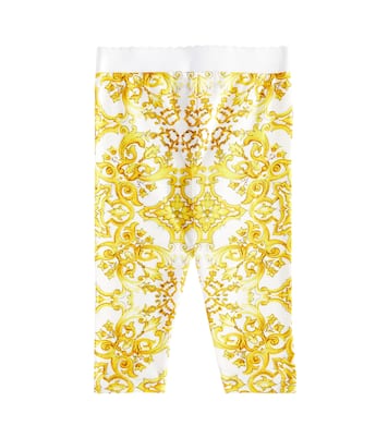 Baby Majolica cotton-blend jersey leggings | Dolce&Gabbana Kids