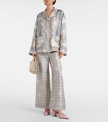 Barocco Sea oversized silk twill shirt | Versace