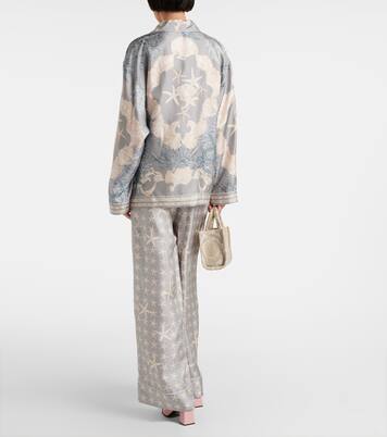 Barocco Sea oversized silk twill shirt | Versace